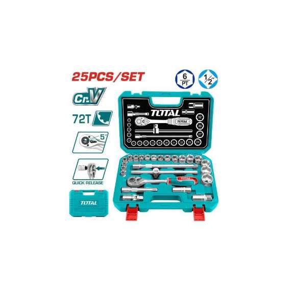 Total THT121251 25 Pcs 0.5inch socket set