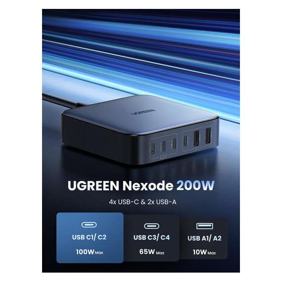 UGREEN CD271 Nexode 200W GaN Desktop Charger, 2 image