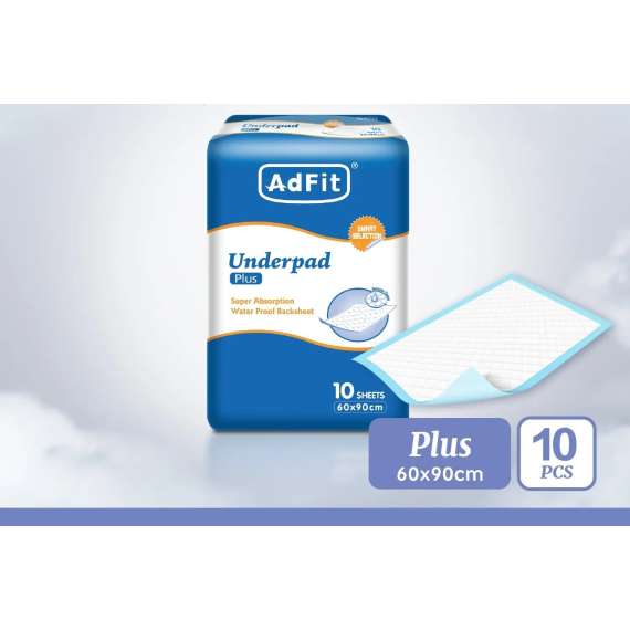 Adfit Underpad Plus 60cm by 90cm 10Pack BedLiners