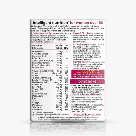 Vitabiotics Wellwoman 50+ 30 Tablets Supplement, 2 image