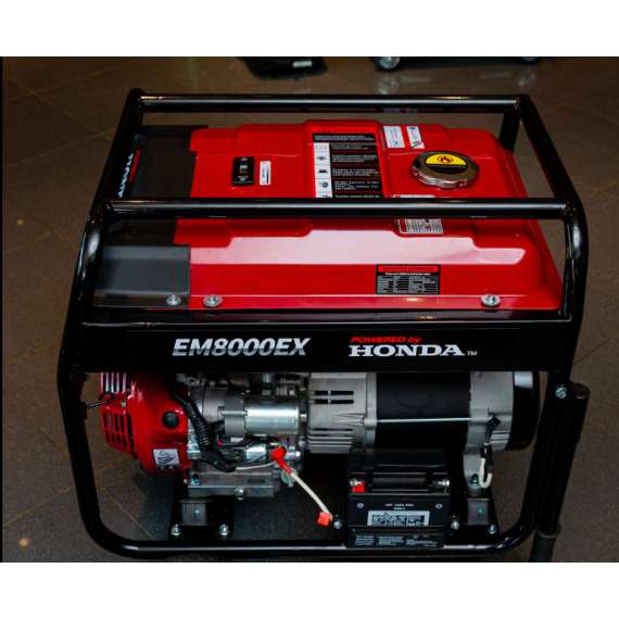 HONDA EM8000EX 6.5kVA  GX390 Petrol key start  Generator with battery and wheels, 2 image