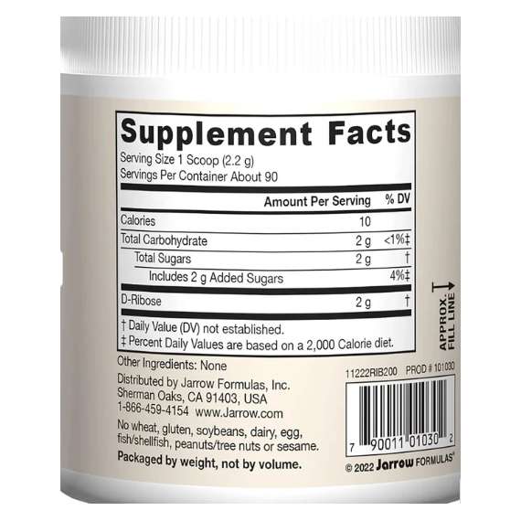 Jarrow D-Ribose Powder 200g Supplement, 2 image