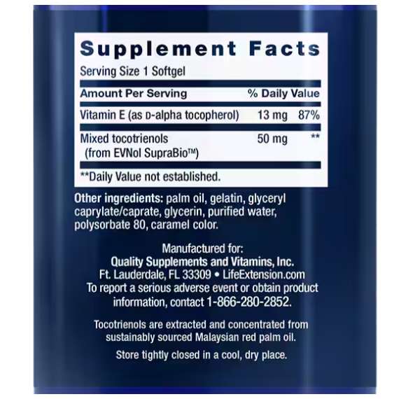 Life Extension Super Absorbable Tocotrienols 60 Softgels, 2 image