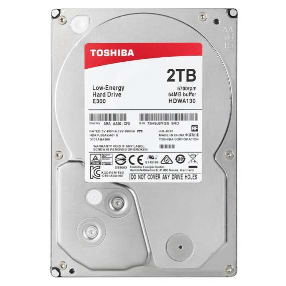 Toshiba E300 2TB 5400RPM 3.5" SATA Internal Hard Drive
