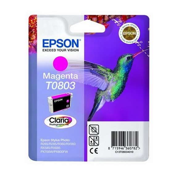 Epson Original T0803 Claria Magenta Ink Cartridge