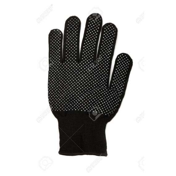 PVC Dotted Black Cotton Gloves
