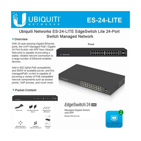 Ubiquiti  ES-24-Lite  Managed Gigabit EdgeSwitch, 2 image