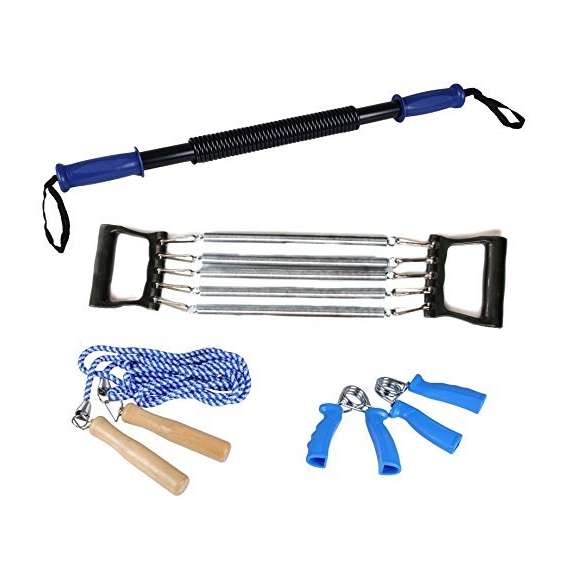 4-Way Training Set (2 Hand Grip, Skipping Rope, Bender & Chestpull)