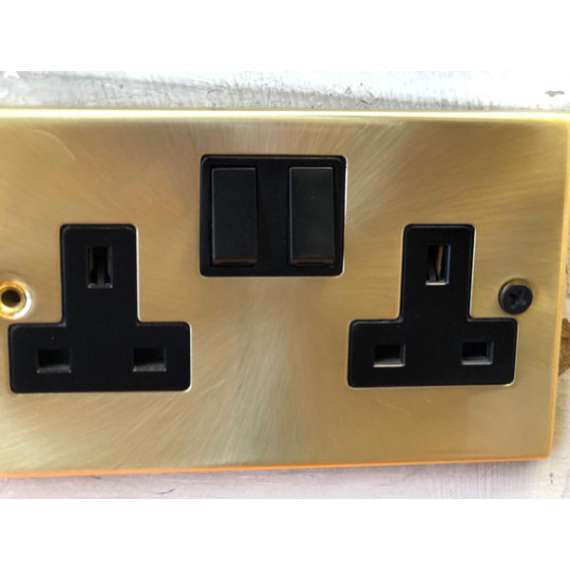 Carl and Gilberts 13A Satin Gold Twin Socket