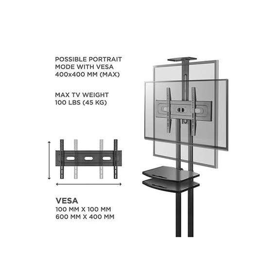 Onkron TS1552 40 to 70 Inches Mobile TV Stand, 3 image
