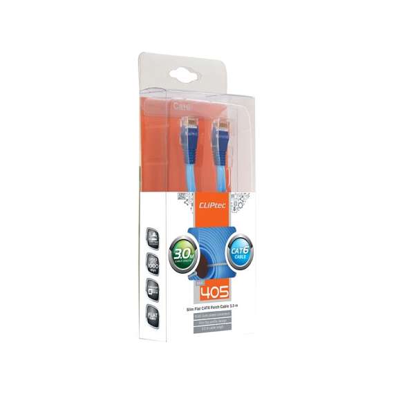 CLiPtec Slim Flat CAT6 3M Patch Cable