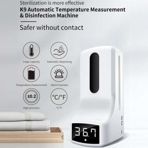 K9 Intelligent Thermometer and Sanitiser Dispenser