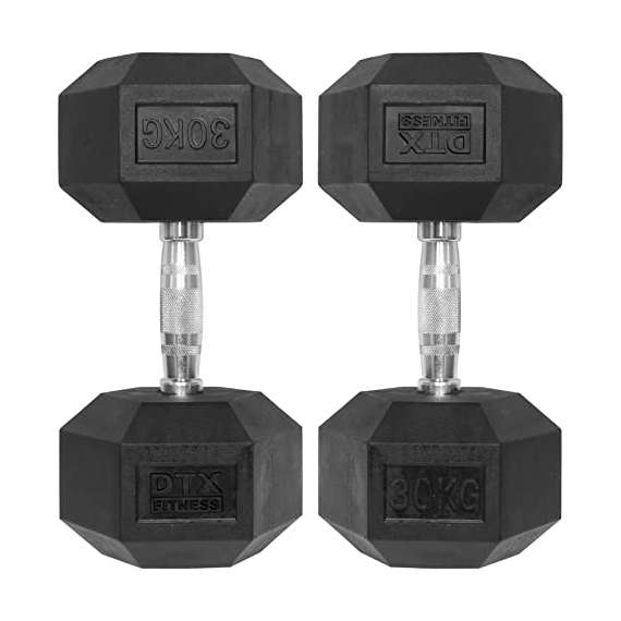 Body Sculpture Rubber Hexagon 30 Kg Dumbbell
