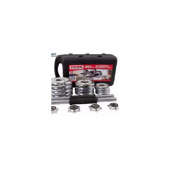York 20Kg Chrome Dumbell Set
