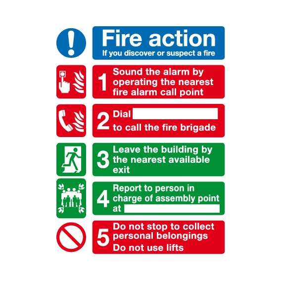Fire Action Plan Sign, 2 image