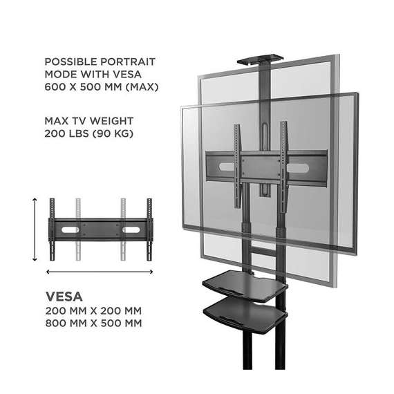Onkron TS1881 50 Inches to 86 Inches Mobile TV Stand, 2 image