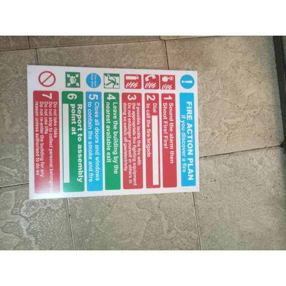 Fire Action Plan sign, 2 image