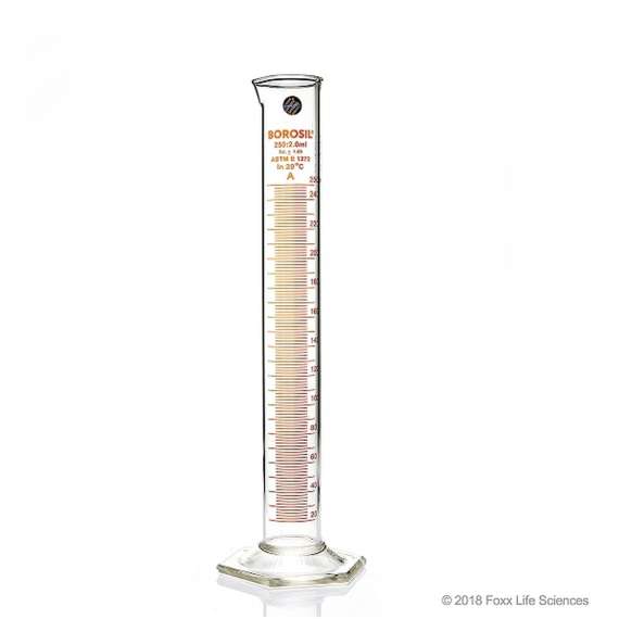 Borosil 250ml Glass Measuring Cylinder
