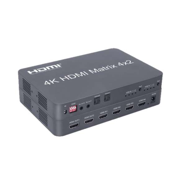 Ferrisa 4×2 4K HDMI Matrix With Optical Audio, With Remote