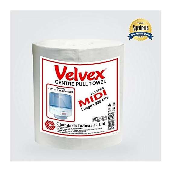 Velvex Midi 6Pack Barrel Centre Pull Hand Paper Towels