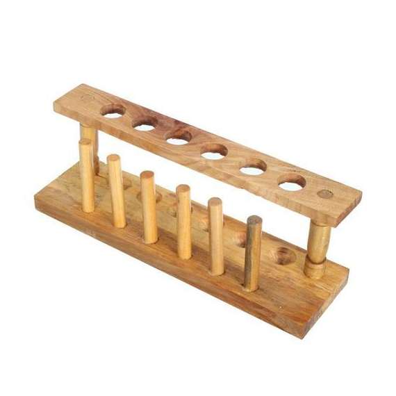 6 Hole Wooden Test Tube Rack