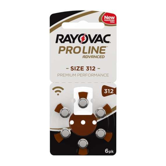 Rayovac Proline Advance Hearing Aid Batteries, Size 312(6 Pack)
