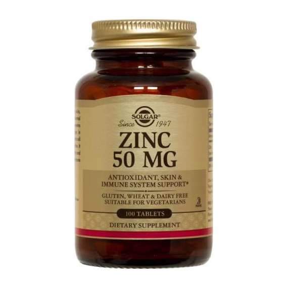 Solgar 50mg 100Tablets Zinc Supplement