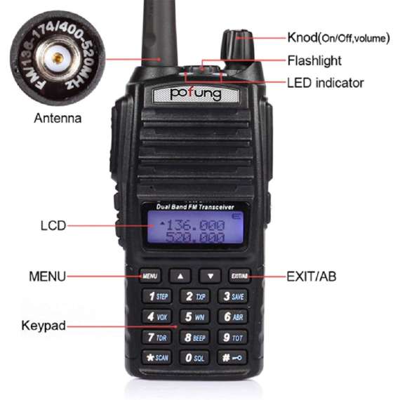 Baofeng UV-82 VHF UHF FM Transceiver Dual Band Two Way Radio (per piece), 3 image