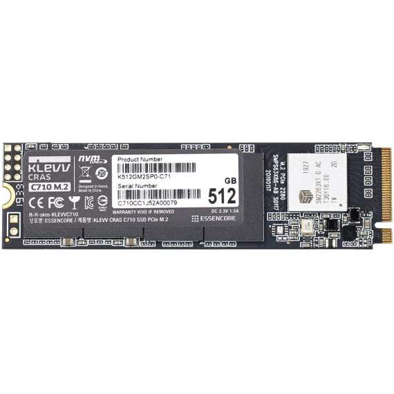 Klevv CRAS C710 M.2 PCIe Gen 3*4 NVMe 2280  512GB Internal Solid State Drive