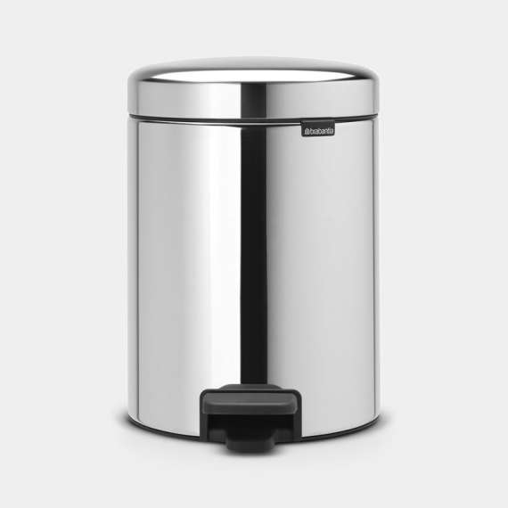 Brabantia Newicon 5L Pedal Bin, Product Capacity: 5L, Product Colour: Brilliant Steel