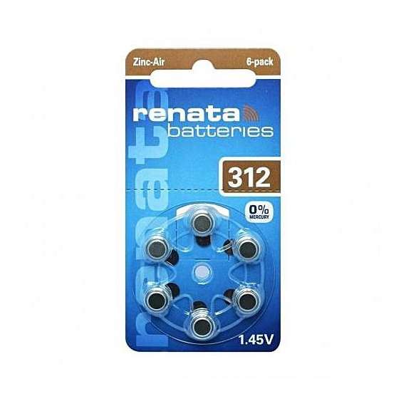 Renata Size 312 6 Pack Hearing Aid Batteries, 2 image